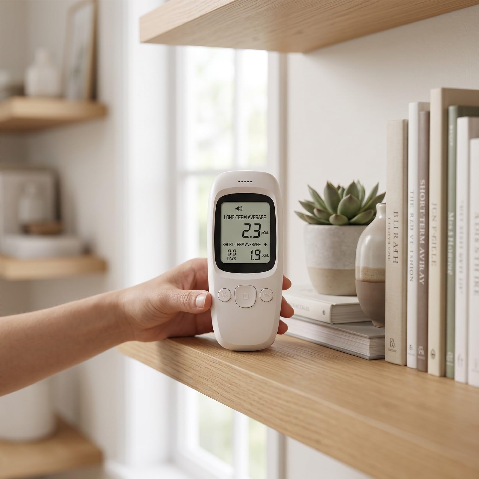 Rilevatore Portatile di Radon, Monitor Digitale 0-270 PCi/L con Sensore a Ioni per Casa Seminterrato Ufficio