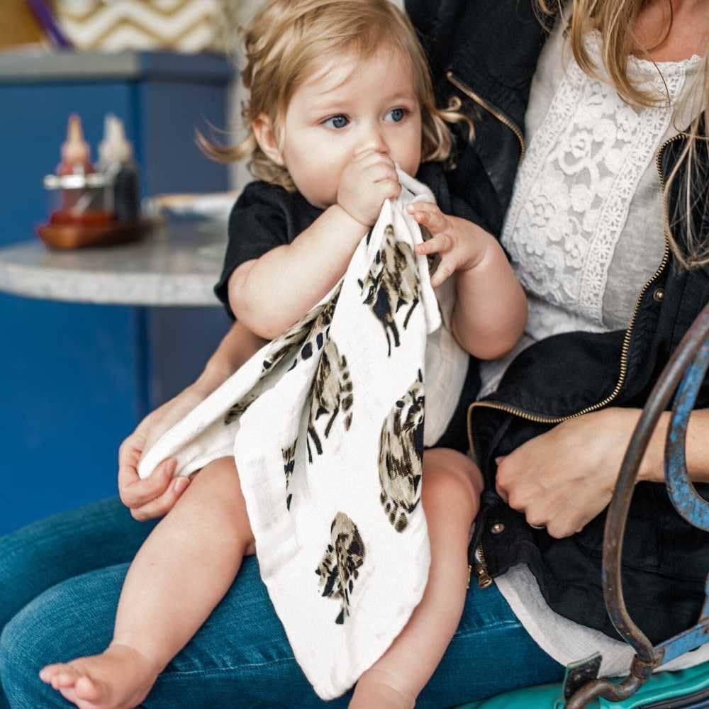 Milkbarn Lovey Security Blanket for Babies - 18" x 18" Mini Muslin Baby Blankets - Cozy & Comforting Lovey for Baby Boys & Girls (Chicken)