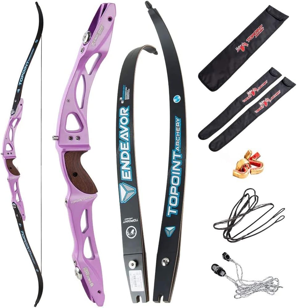 66/68/70 Inch ILF Recurve Bow 18-44lbs Takedown Recurve Bow ILF Bow Riser and Limbs Aluminum Riser Right Handed Bow for Athletic Competition
