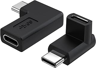 Right Angle USB C Adapter,Ruaeoda USB C 90 Degree Adapter Type C Male to Female Adapter (2-Pack) Right & Left Angled 90 Degree Extension Adapter for Laptop & Tablet & Mobile Phone,MacBook Pro Air