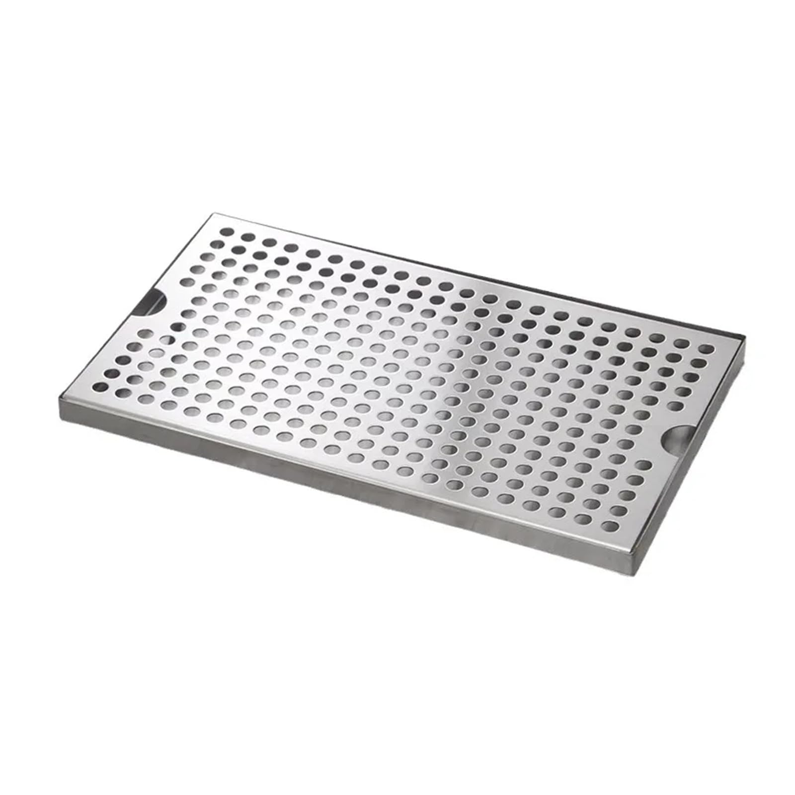 Vassoio raccogligocce in Metallo di Acciaio Inox 304 da 30 cm, 40 cm, 50 cm - Vassoio raccogligocce Forato per Birra e Bar, Adatto per cucine e Bar Domestici, Facile da Pulire (Argento - L)