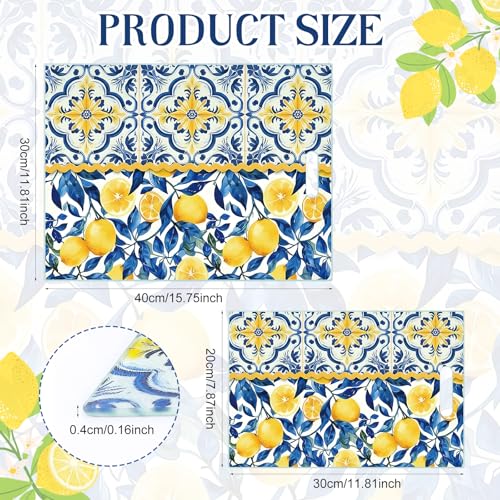 Set de 2 Tablas de Cortar de Vidrio Rectangulares 16x12 y 12x8 pulgadas miniatura 2