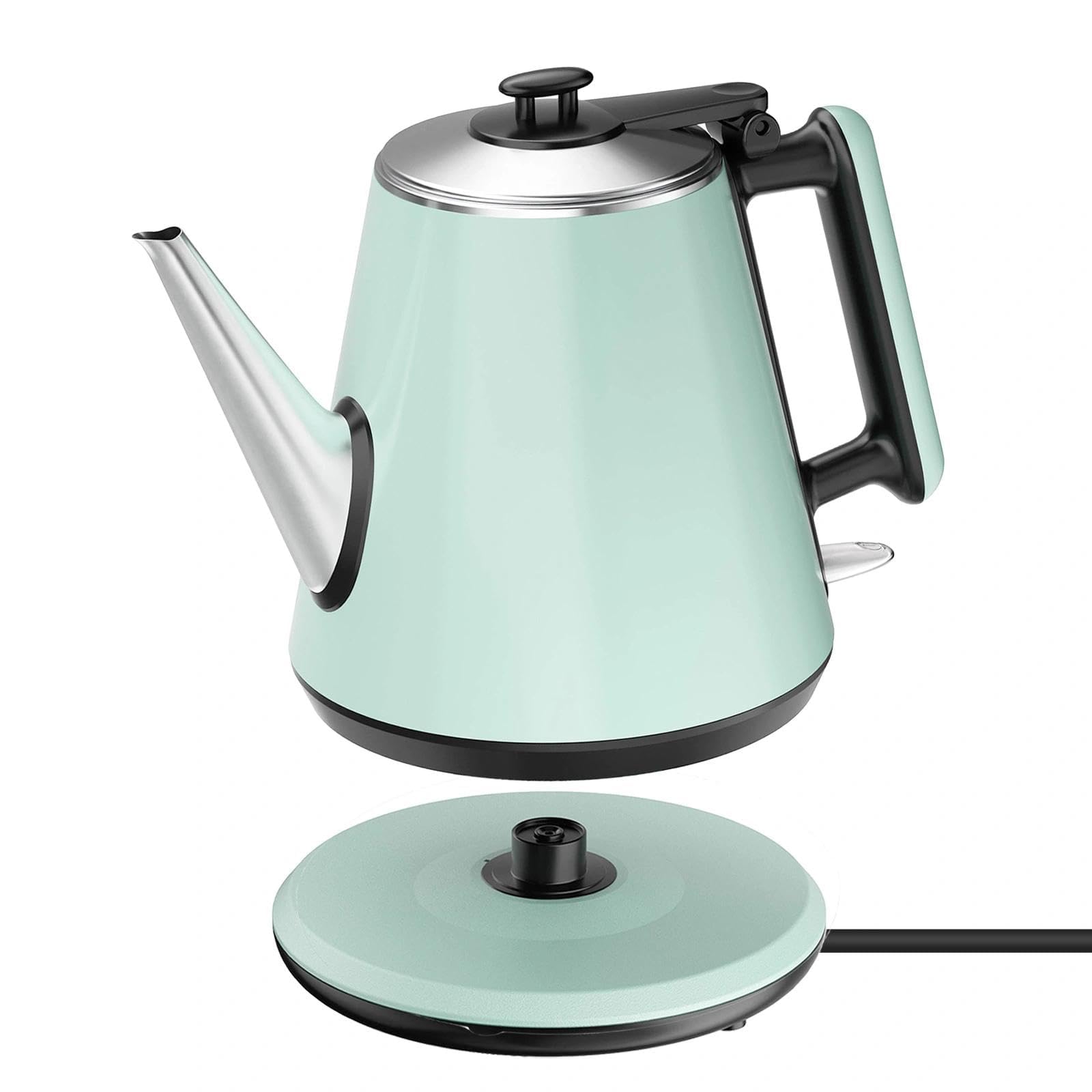Small Gooseneck Electric Kettle 0.9L, 1000W, Pour Over, Green