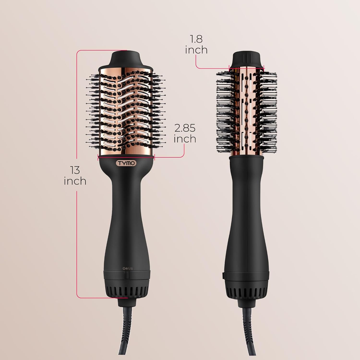 TYMO Hair Dryer Brush Blow Dryer Brush in One, 4 in 1 Ionic Hairdryer and Styler Volumizer with Oval Titanium Barrel, Hot Air Straightener for Smooth Frizz-Free Blowout, Gold - Image 8