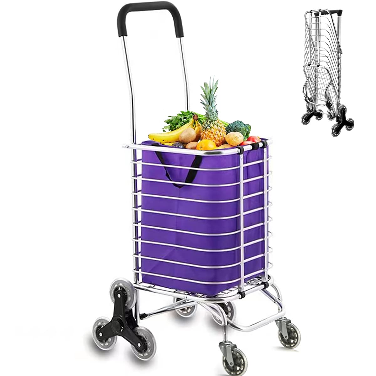 Buy Gluckluz Shopping Trolley Foldable Grocery Cart Utility Cart Stair