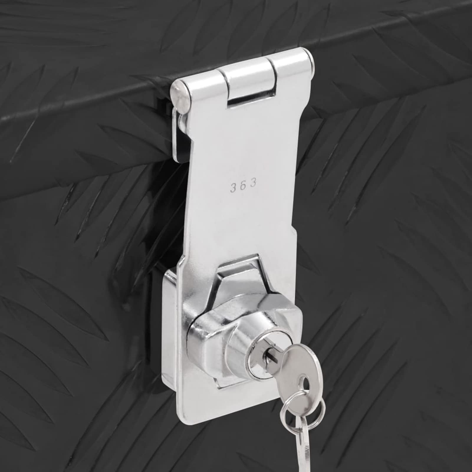 Homgoday Domowe czarne pudełko do przechowywania 50 x 15 x 20,5 cm Aluminiowe skrzynie i kufry zewnętrzne, pojemnik na narzędzia ogrodowe, pufa zewnętrzna, skrzynia zewnętrzna