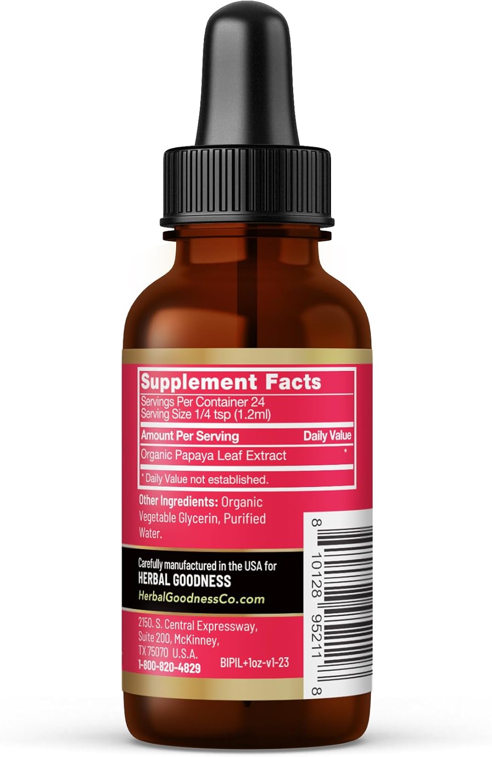 Herbal Goodness Papaya Leaf Blood Platelet Liquid Supplement - Liquid Tincture 1oz - Natural Blood Platelet Boost & Immune Support, Bone Marrow - Blood Cleanse Formula - Made in USA