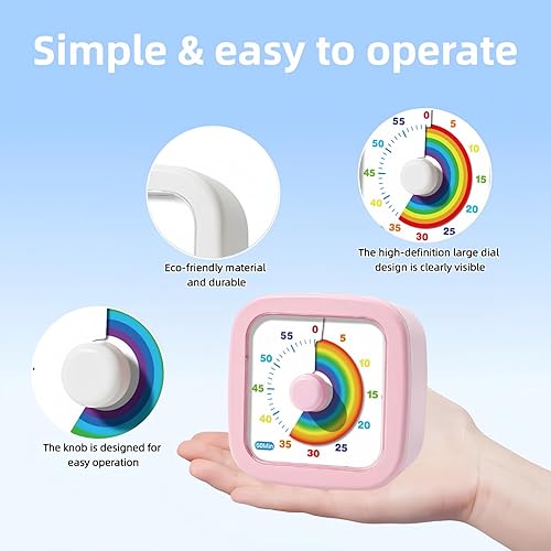Miniatura 4 de Temporizador visual de 60 minutos, temporizador de cuenta regresiva para niños y adultos, temporizadores de cocina para cocinar, temporizador