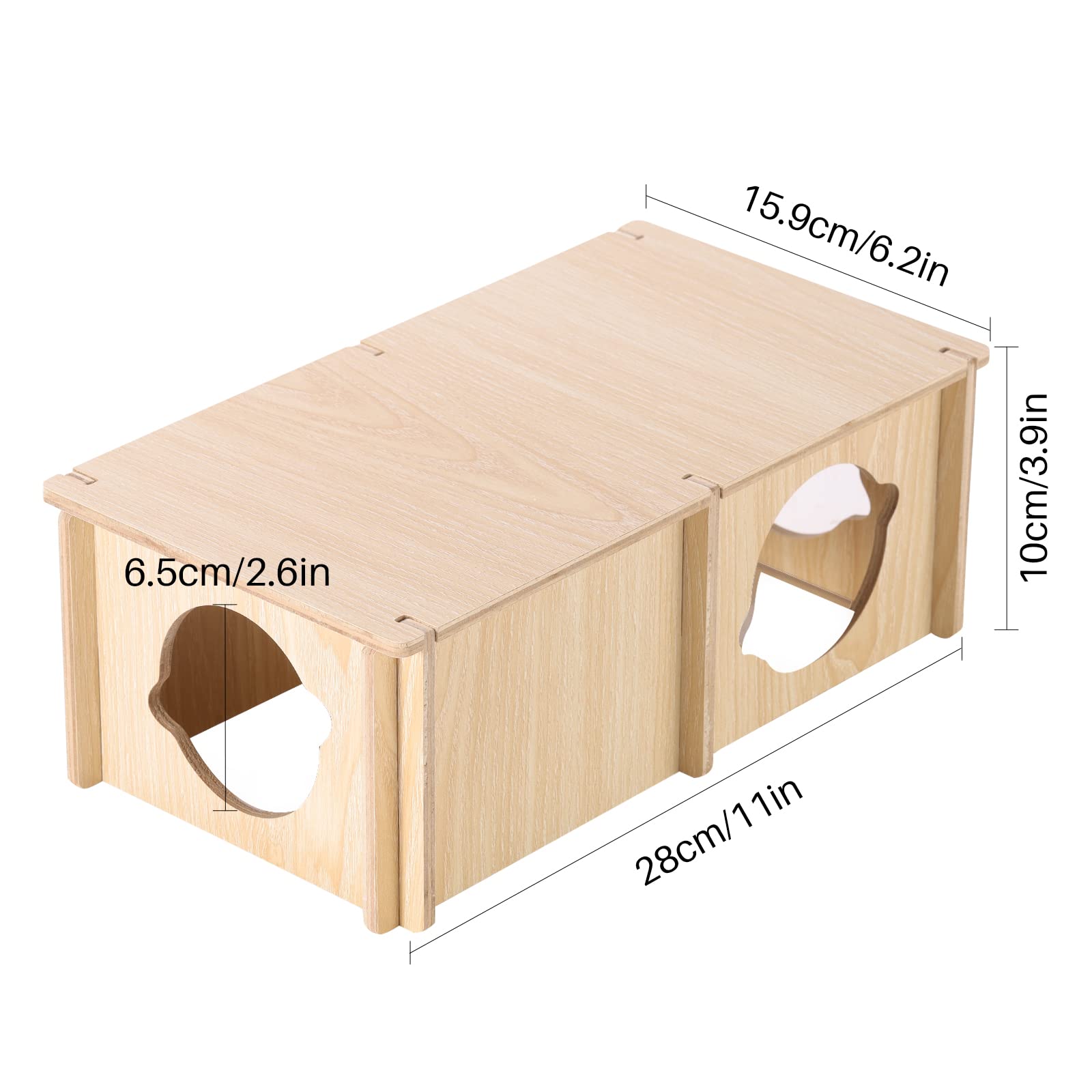 Amazon | BUCATSTATE ハムスター ハウス 木製 隠れ家 新版 2室 ウッド