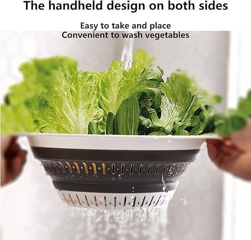 Miniatura 3 de Colador plegable de 2 piezas, sin BPA, colador de pasta con asa, coladores de silicona y coladores de alimentos, colador de verduras y frutas,