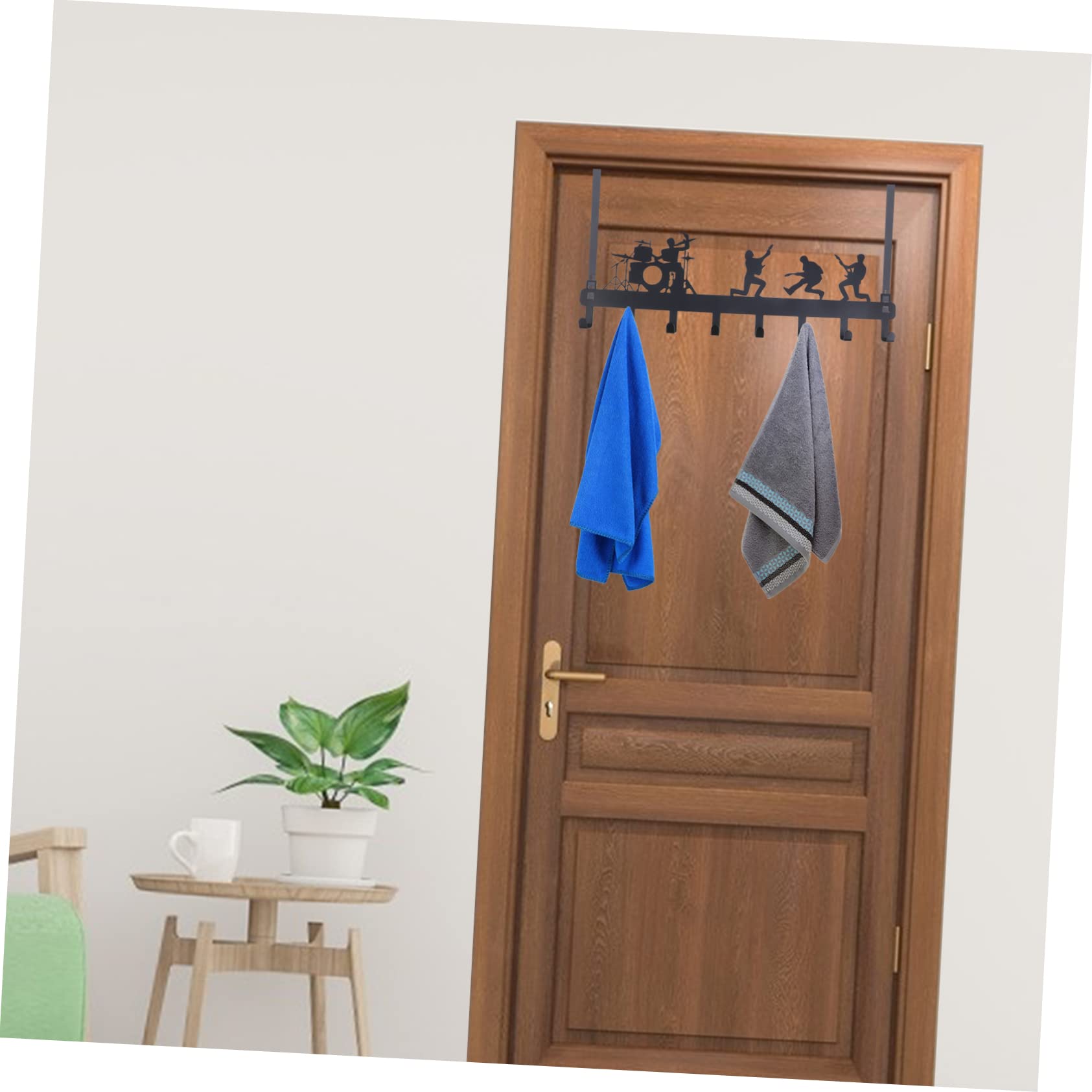 VASDEV Gancho para Toallas Ganchos Negros para Colgar sobre la Percha de la Puerta Percha para la Puerta Trasera Ganchos Resistentes Gancho de Pared de Madera Ganchos para la Sala de Esta