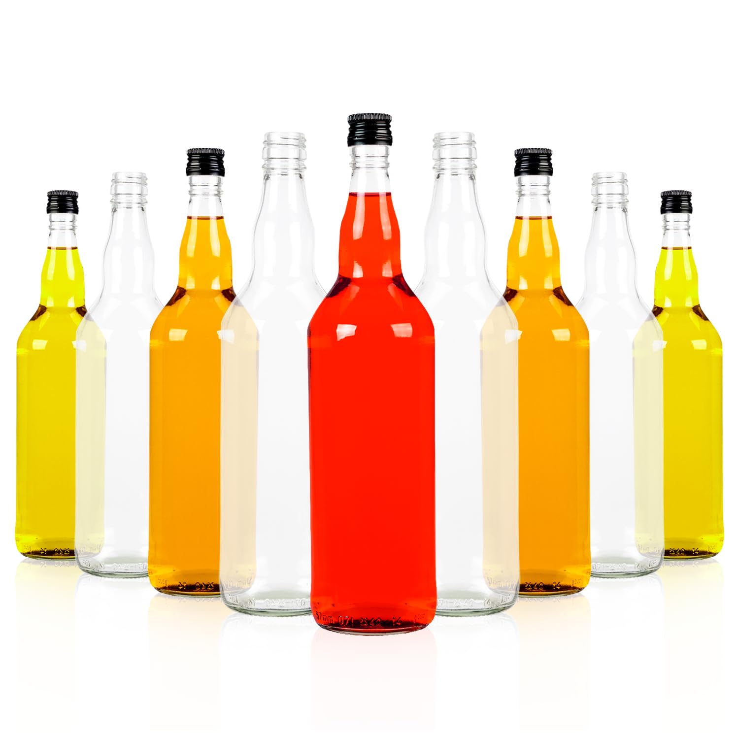 Lot de 40 bouteilles monopolistiques vides de 700 ml pour vodka, eau-de-vie, jus de fruits, cadeaux avec bouchons, noir (28/18)