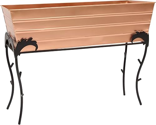 Miniatura 7 de Achla Designs Caja de flores grande de cobre con soporte de flora, 25 pulgadas de alto