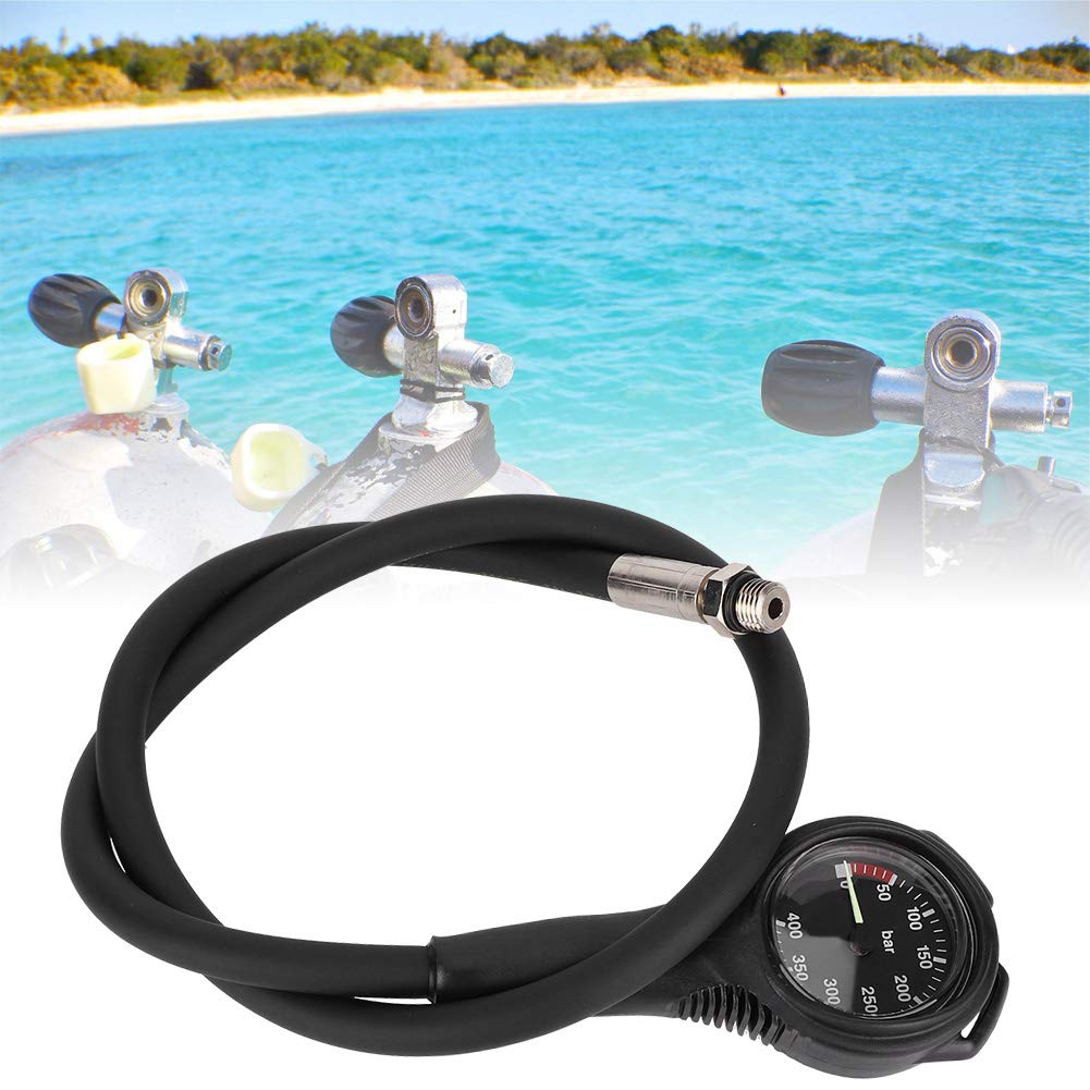Manometro Subacqueo Professionale Luminoso per Buceo 400 Bar Console | Impermeabile e Resistente all’Usura, Promemoria Ossigeno Residuo, Leggibile in Acqua Scura