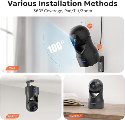 Miniatura 6 de owltron Cámara de seguridad para interiores 2K, cámara 360 para seguridad en el hogar con detección de movimiento, cámara de monitor de bebé con