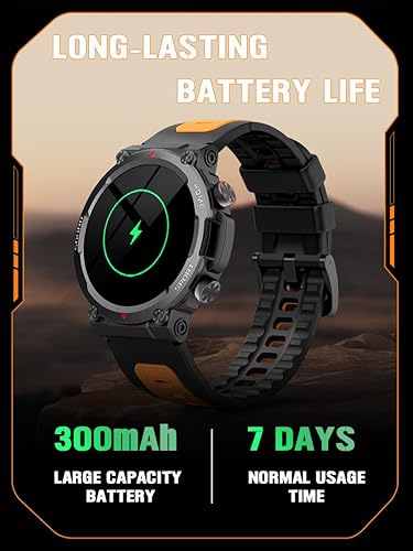 Miniatura 4 de Relojes inteligentes militares para hombres, reloj inteligente táctico, hacerresponder llamadas, frecuencia cardíaca, oxígeno en sangre, monitor de