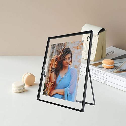 Miniatura 8 de Marco flotante negro, 8 x 10 pulgadas, vertical, juego de 2 unidades, para fotos de 7 x 9, 6 x 8, 5 x 7, marco de fotos de estante de mesa, regalo