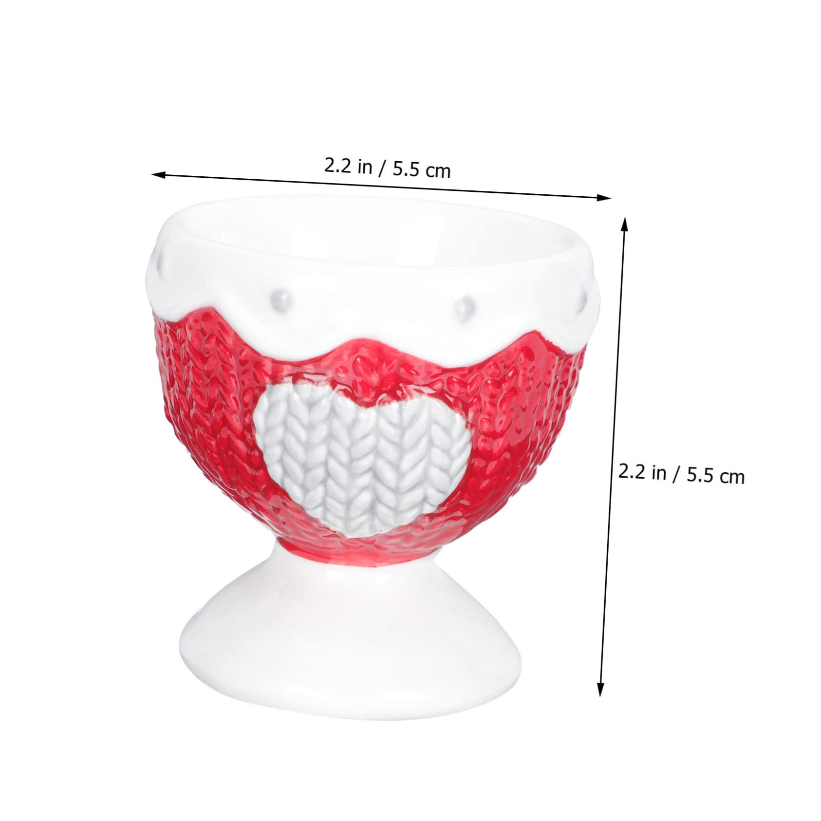HOLIDYOYO Ceramic Egg Rack Relief Design Decorative Egg Cup for Home and Easy to Clean