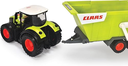 Miniatura 3 de Dickie Toys 203739004 - CLAAS Tractor con remolque - CLAAS Tractor de con rueda libre, interior, luces, sonido, piezas móviles y remolque con