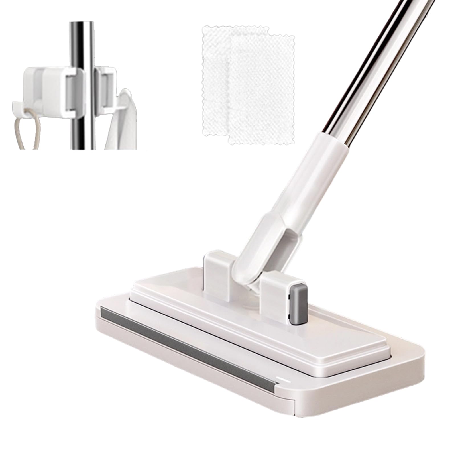 Extendable 360 Mop Head Includes Scraper for Stubborn Storage Press Mop Head Featuring Touch Systems for Touch Cloth Change and Hygienic Operations