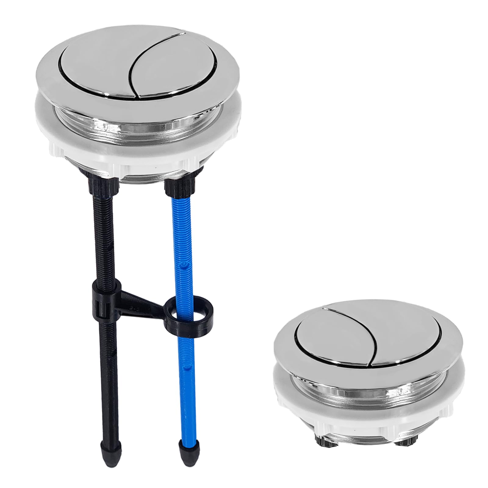 Botón pulsador de inodoro de 58 mm, botón de inodoro de doble pulsación, botón de descarga de inodoro, botón ajustable para tanque de agua de inodoro con diámetro de rosca
