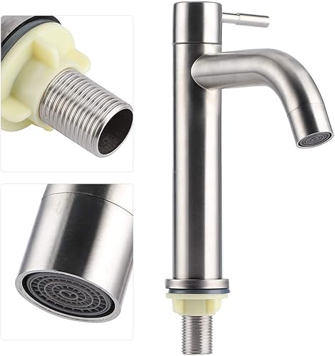 Miniatura 7 de Grifo de fregadero, grifo de agua de una sola manija, grifo de cocina fría individual con níquel cepillado extraíble, grifos de cocina de acero