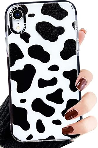 Miniatura 8 de Abbery Funda diseñada para iPhone 11, diseño de vaca, bonita funda transparente con diseño de estampado de vaca, silicona suave, TPU resistente, a