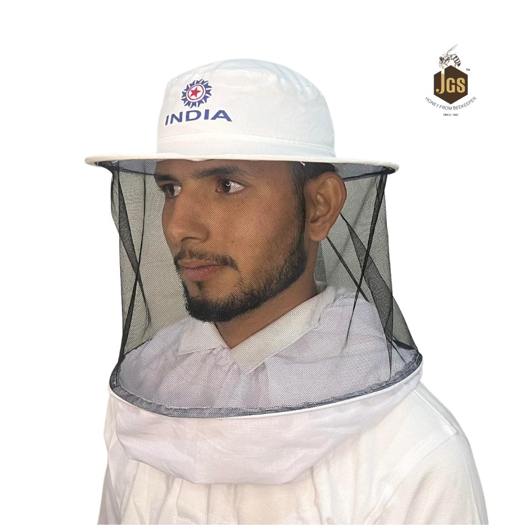 JGS Bee Cap Honeybee Cap | Bee Veil for Protection of Face from Honey Bee Sting | Sting Protection for Neck and Face (White, Pack of - 2) - Image 7 thumbnail