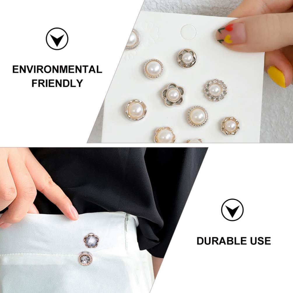KESYOO 20pcs Womens Brooch Lapel Pins Rhinestone Pearl Sweater Shawl Clips Metal Tie Tacks Safety Bucket Pin Clutch for Clothes Decoration Random Color