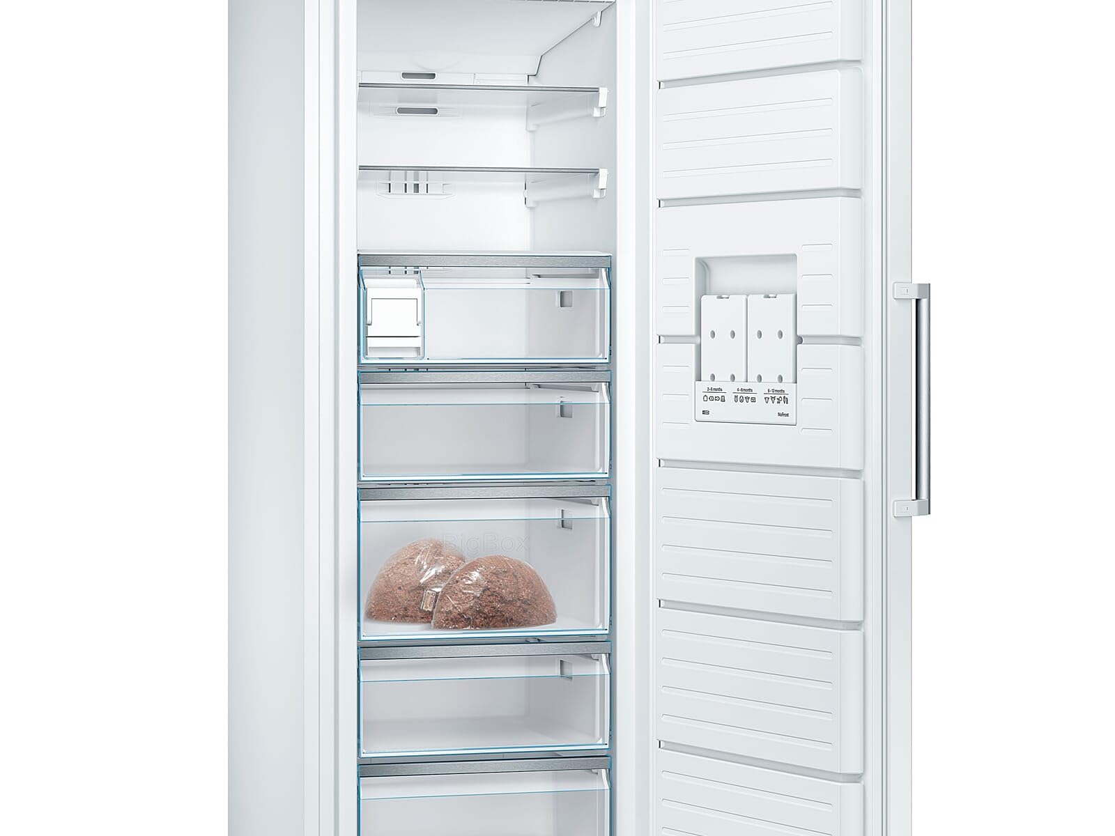 Bosch GSN58AWDP Serie 6 - Congelador XXL (191 x 70 cm, extraancho, 365 L, no se descongela de nuevo, iluminación LED, iluminación uniforme, espacio para grandes alimentos congelados), color blanco