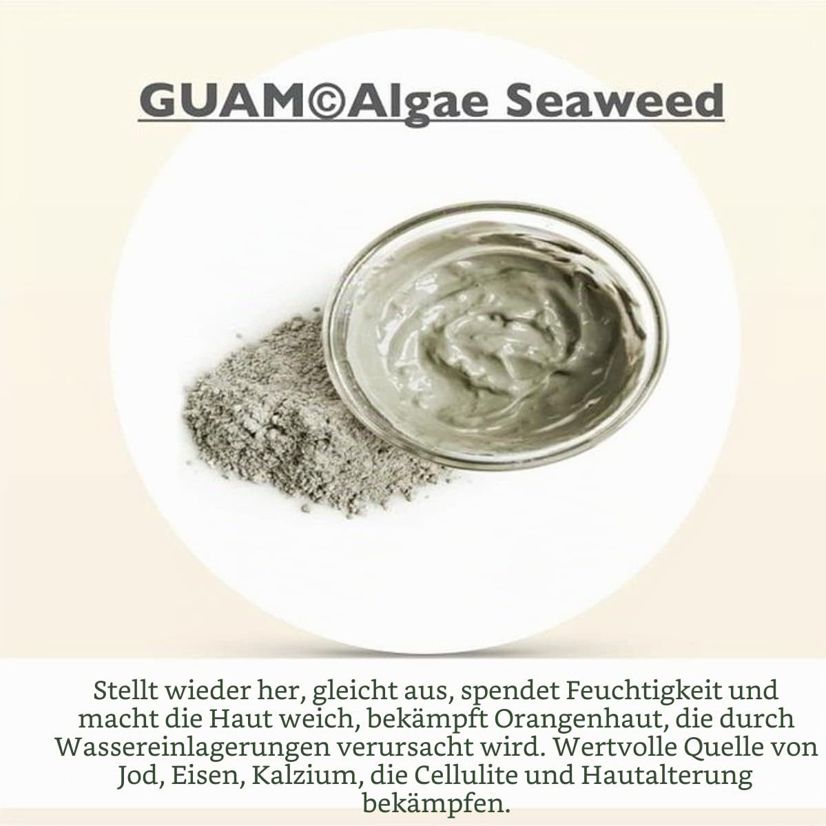 Guam, Algenfango Guam, Anticellulite Behandlung für empfindliche Haut und/oder mit Fragilen Kapillaren, Sichtbare Verringerung von Cellulite und Fettdepots auf der Haut, Made in Italy, 500 g Packung