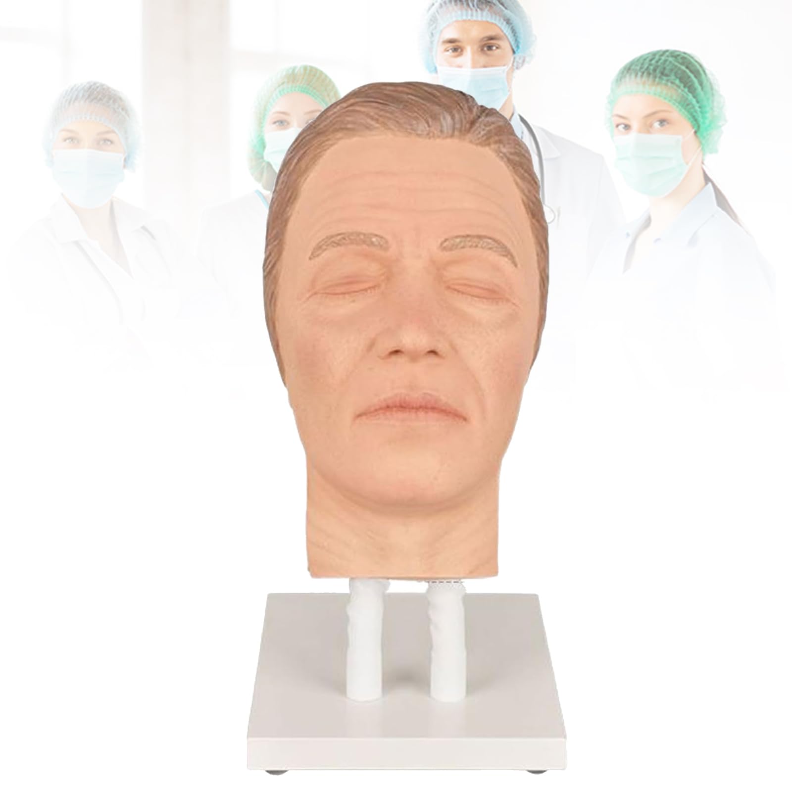 Facial Training Model for Injection, Silicone Mannequin, Simulation and Reusable for Teaching Microplastics, Training for Students, Female