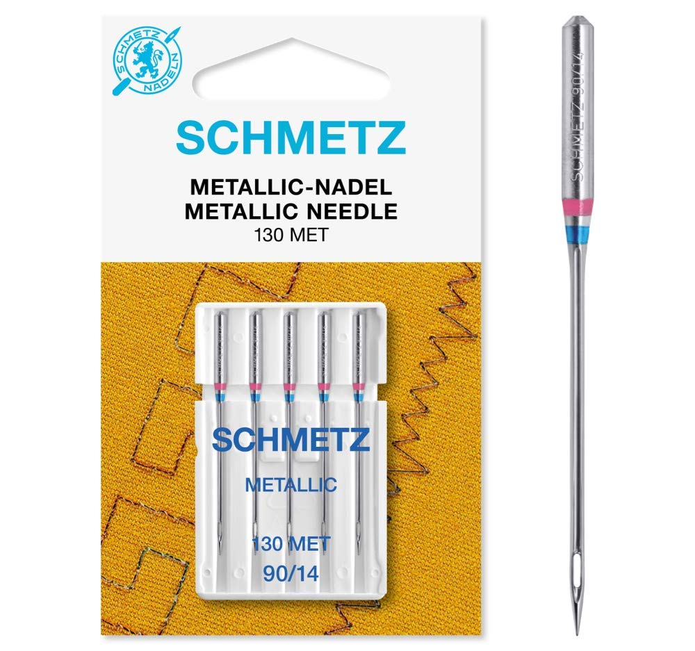 Schmetz Single Packet Sewing Machine Needles - Metallic (Metafil), Size: 90/14,