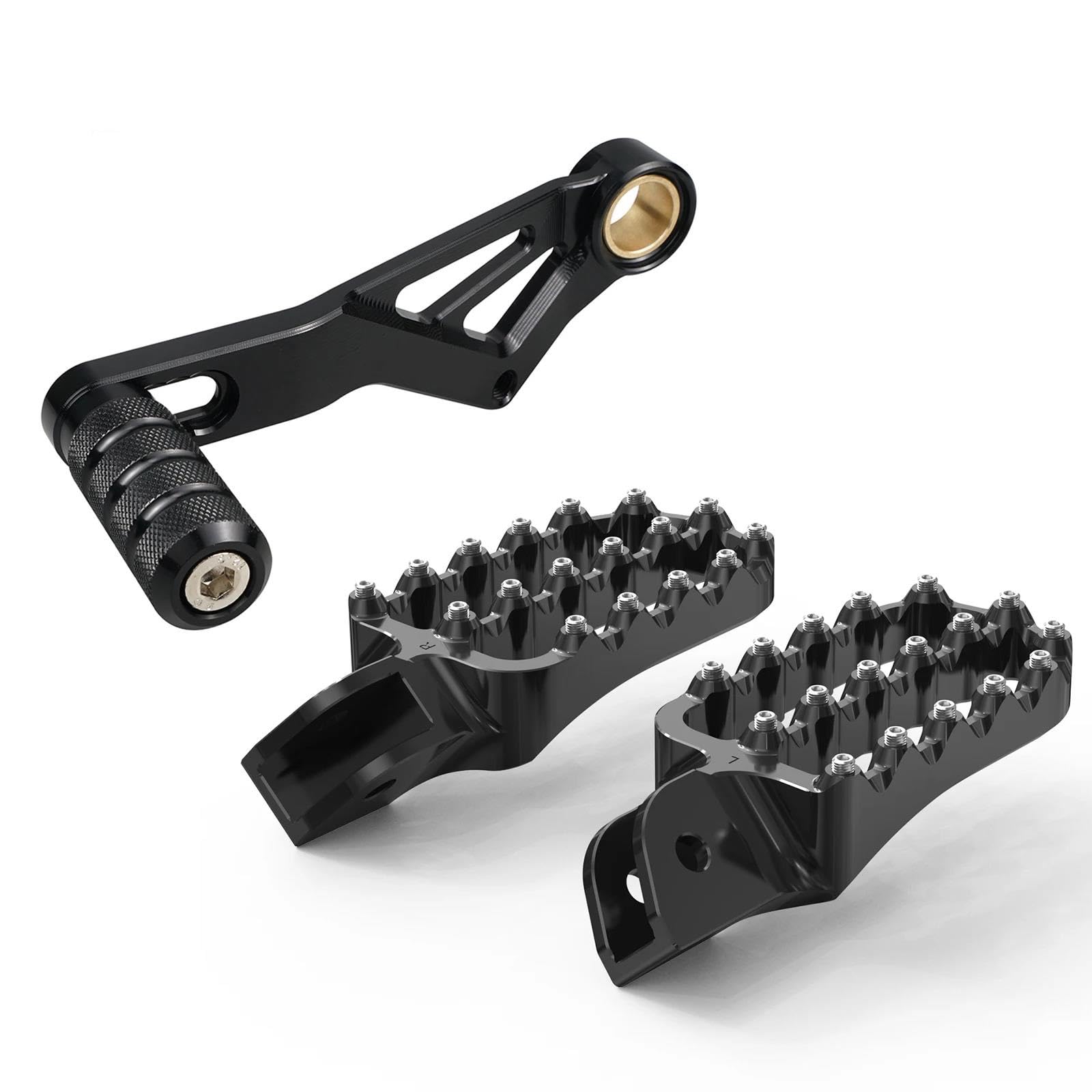 Liogiugimz Set Bl For Bmw R1200gs R1250gs Adventure 2013-2024 Motorcycle Footpegs Footrest Gear Shift Lever Motorcycle Gear Shifter(Set Bl)