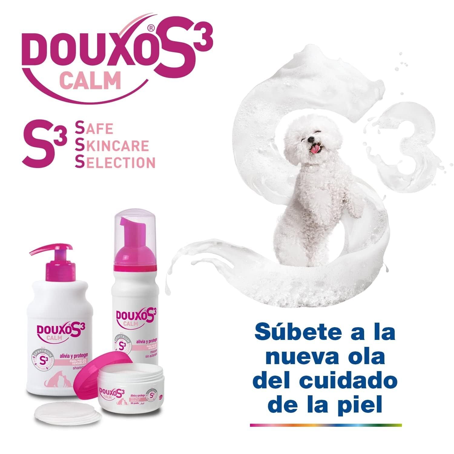DOUXO S3 Calm Mousse para perros y gatos - Higiene de pieles sensibles - Alivia y protege - Fragancia hipoalergénica - 150ml