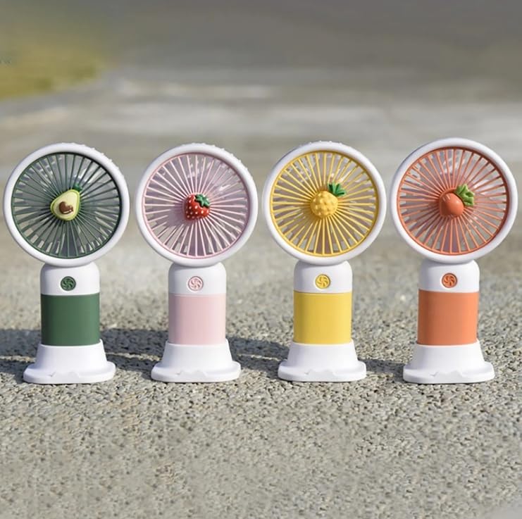 Image of MIRADH Mini Handheld Fan (Upto 6 Hours Running) Rechargeable 2000 Mah Battery Operated Portable Fan, Desk Fan, Carry It Anywhere (Green)