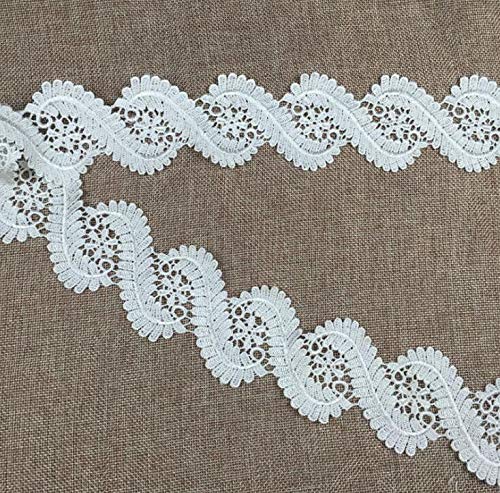 Tissu de dentelle florale SD802 ruban brodé de 5m pour applique de robe - 5