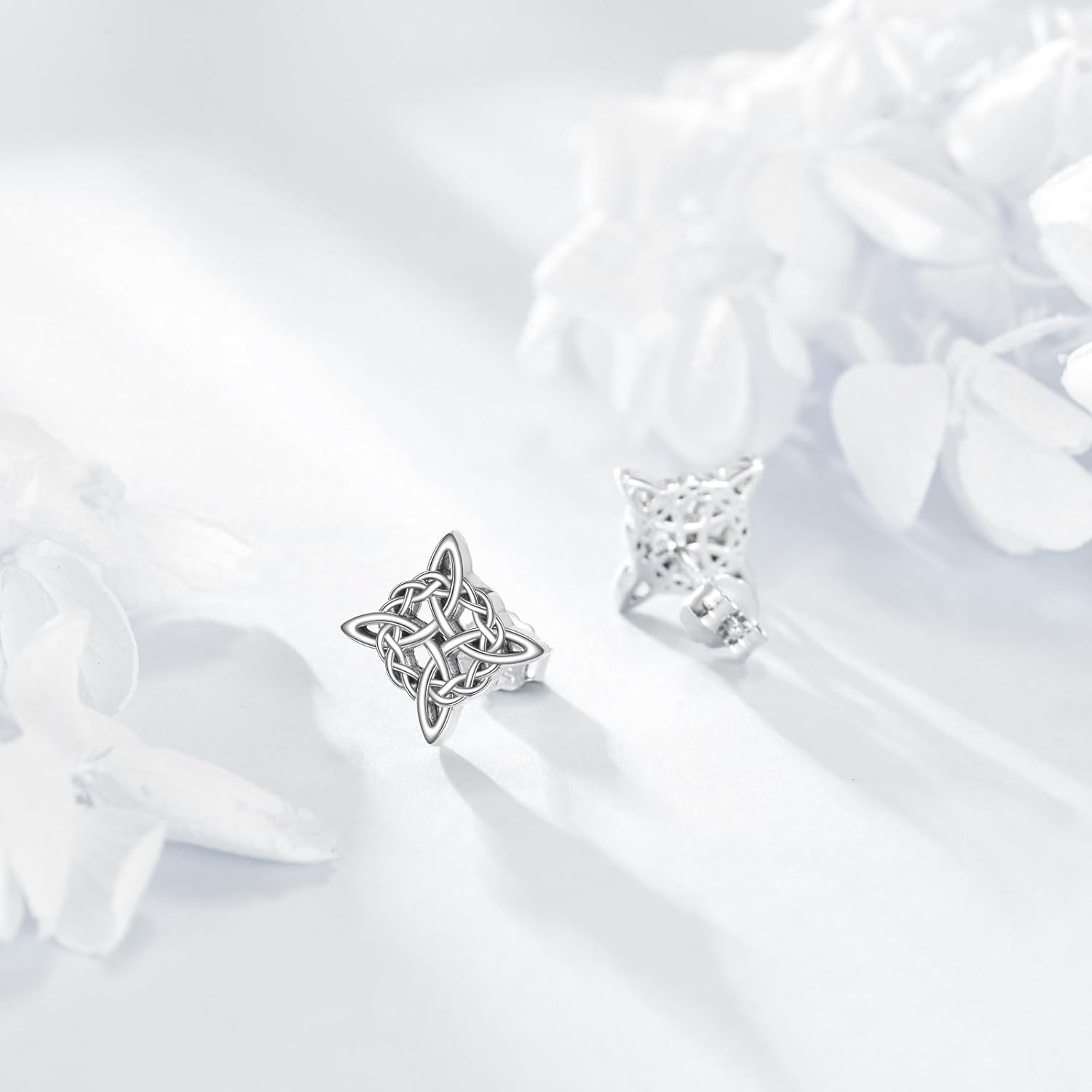 Celtic Earrings Sterling Silver Celtic Stud Earrings Witches Earrings Witchy Wiccan Jewelry for Women - Image 3