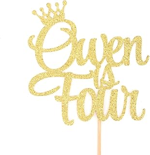 Atelier Elegance Any Name, Four Cake Topper, 4 Cake Topper, 4th Birthday Cake Topper, Crown, Tiara