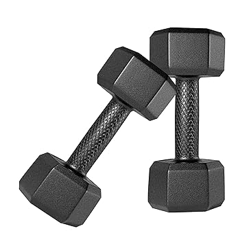 ASP Fitness(5 KG x 2) Multi Home Gym Combo of PVC HEX Black Fixed Dumbbell Exercise & Fitness Sets 5 kg x 2 10 kg