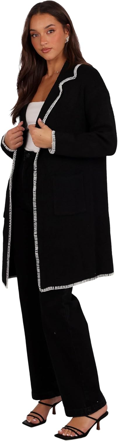 Petal & Pup Women's Oaklynn Contrast Stitch Coatigan - Image 4