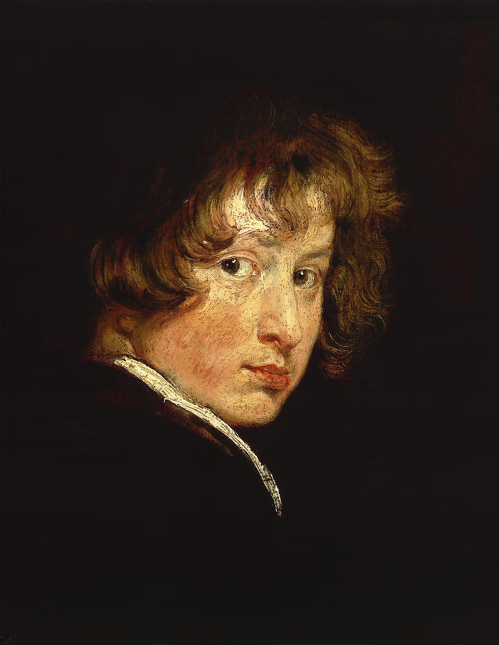 SERENDIPITP Retro Picture Poster Wall Art Pictures Painting Self Portrait At Sixteen by Van Dyck Wall Art Canvas Print for Wall Decor 60x90cm