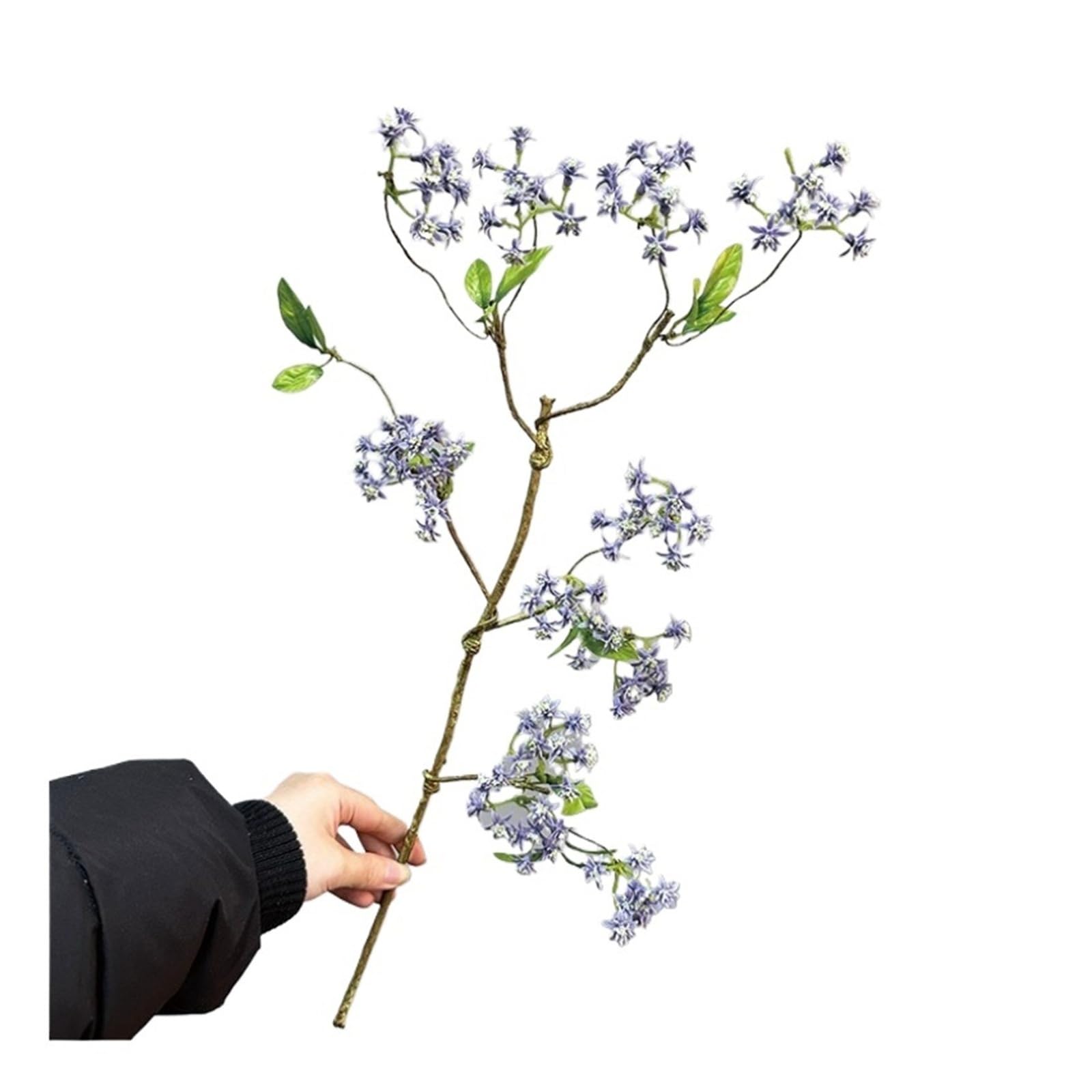 HamPaesk 4pcs Autumn Color Simulation Branch Fake Flower Plant Auditorium Decoration Artificial Flowers(Blue)