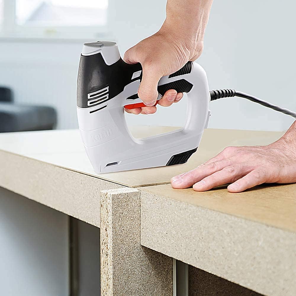 KeLDE Electric Staple/Nail Gun Kit, 120V Corded Power Stapler Set, Includes 900pc T50 Staples and 300pc 15mm Brad Nails - - 