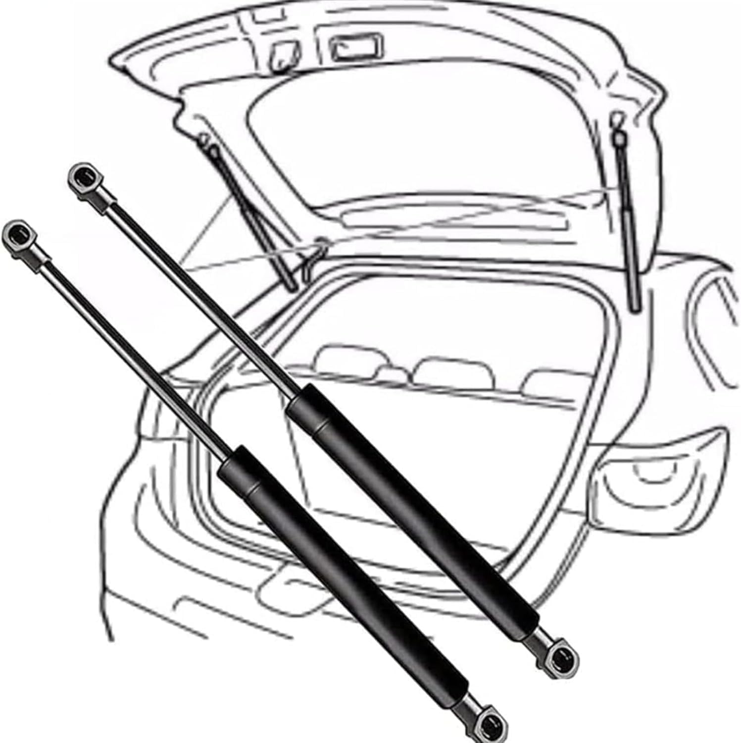 TOLIJSA Car Boot Gas Struts for Civic Hatchback MK8 2005-2011(OEM:74820SMGE02)-64cm, Heavy‑Duty Tailgate Lift Supports,Strong Replacement Boot Shock Strut for Trunk/Bonnet