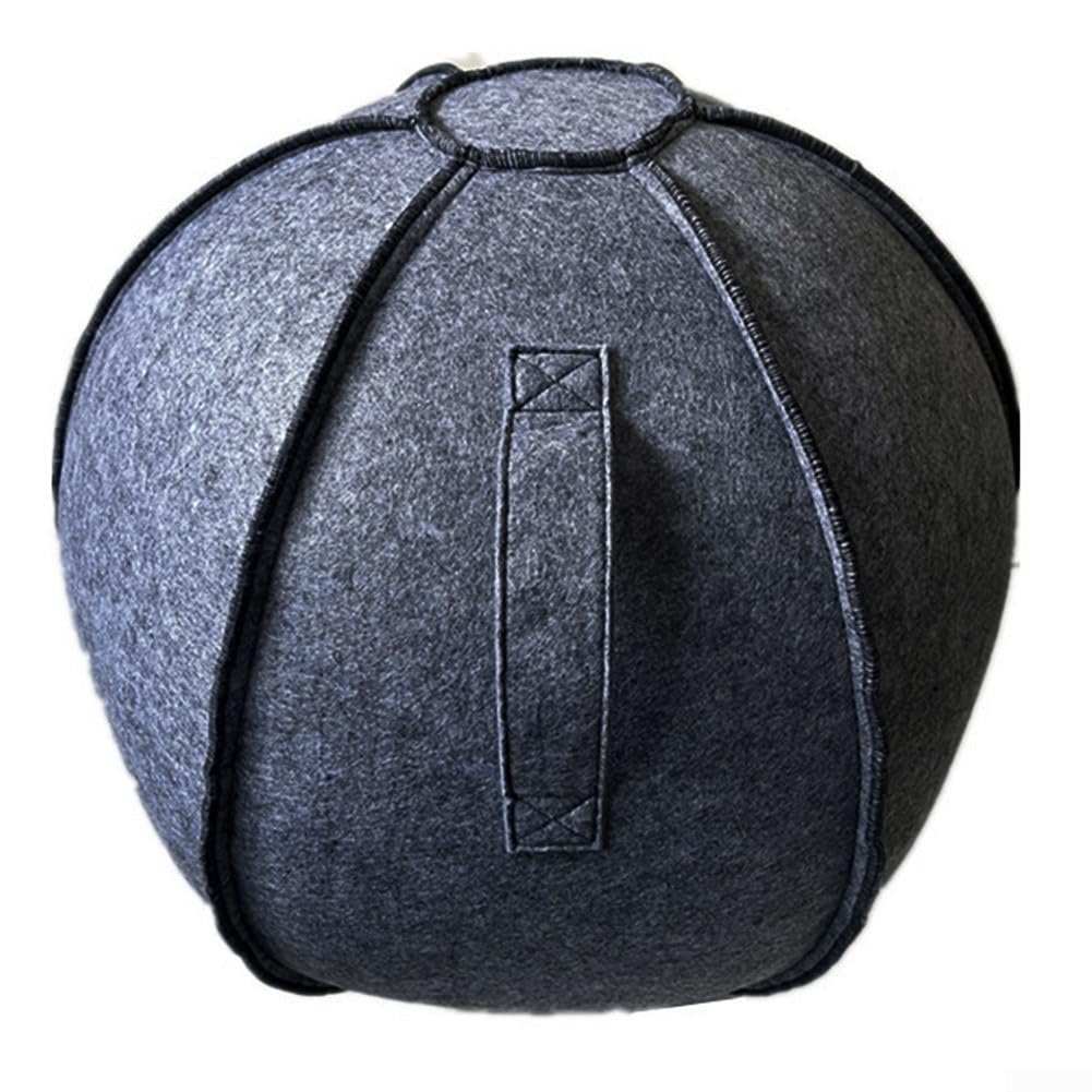 Vootnifig Robust Felt Yoga Ball Cover 55cm 65cm 75cm Exercise Ball Protective Case Foldable Design Grey Color(75cm)