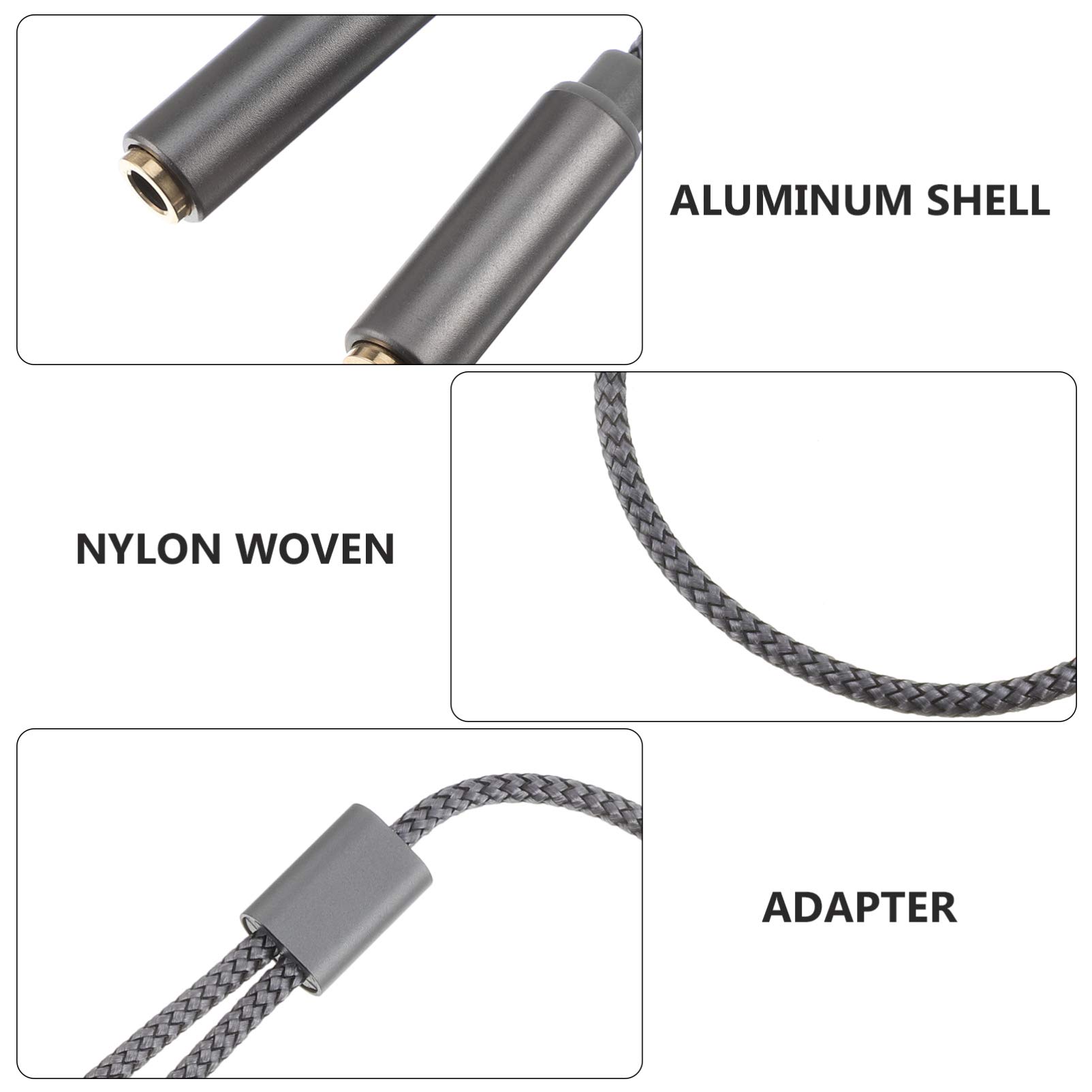 Gatuida 6pezzi Cavi Audio Splitter Intrecciato Da Adattatori Stereo Per Cuffie Dual Jack Femmina Per Dispositivi Digitali Massima Durabilità e Conducibilità Audio