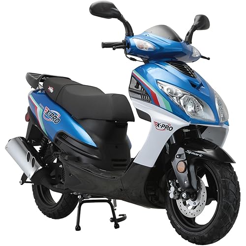X-PRO 150cc Moped Street Gas Moped 150cc Adult Bike with 13" Aluminum Wheels! (Blue)