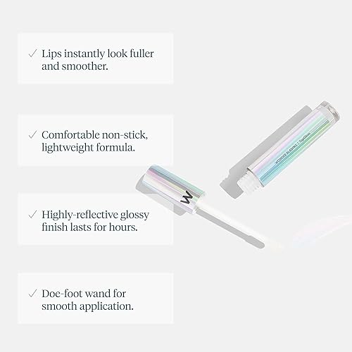 Miniatura 3 de Wonderskin WONDER BLADING Top Gloss - Brillo de labios transparente, acabado de alto brillo, brillo de labios hidratante, maquillaje de labios