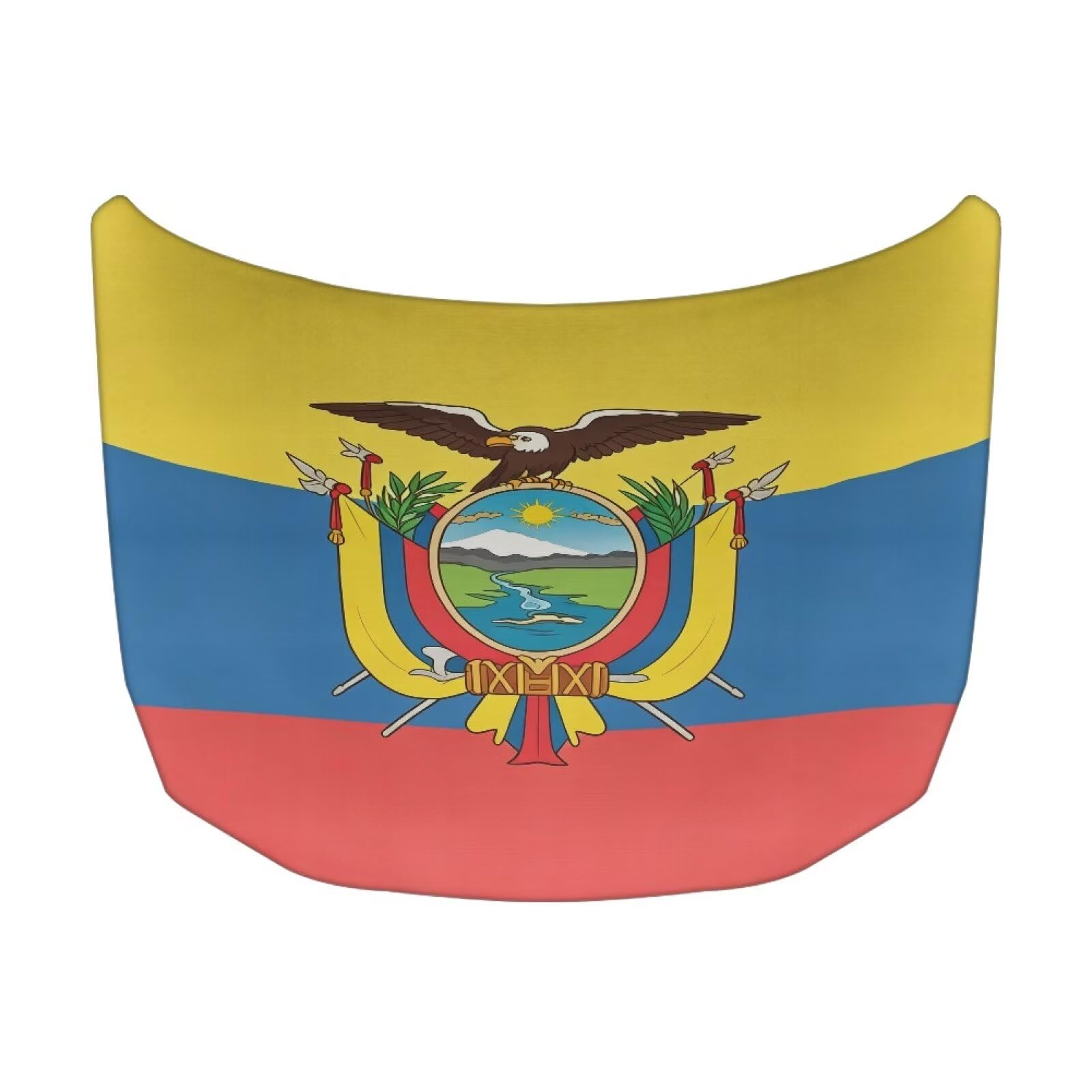 Ecuador Independence Day Car Hood Cover Ecuador Flag Car Hood Protector Waterproof Universal Automotive Exterior Accessories Patriotic Decorations for Compact Vehicles Sedans Trucks SUVs